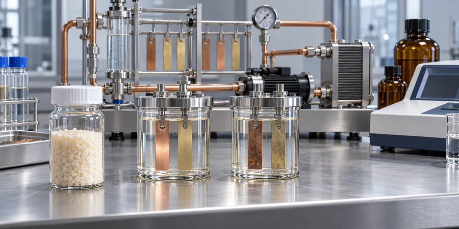 Tolyltriazole TTA quality testing with copper and brass corrosion protection coupons in a closed-loop system