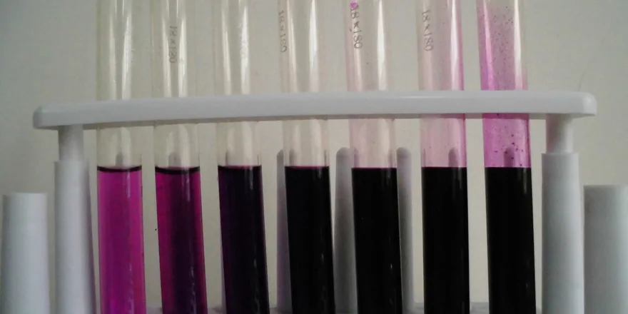 Potassium permanganate laboratory solutions at different concentrations