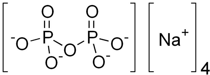 Structural formula of tetrasodium pyrophosphate TSPP Na4P2O7