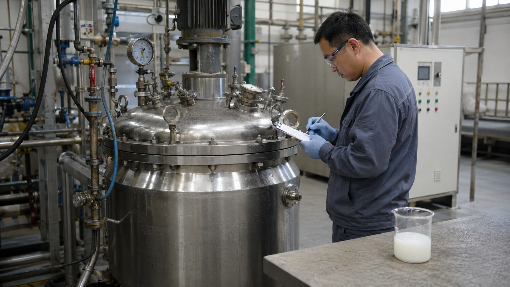 Industrial emulsion polymerization process and reactor inspection.png