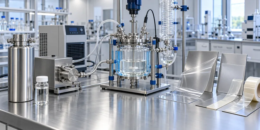 n-Butyl acrylate closed-feed polymerization reactor and flexible acrylic coating samples