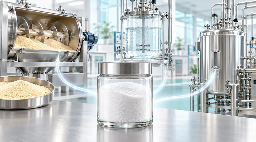 Anhydrous disodium succinate powder used in seasoning blends, buffer solutions and bioprocess media