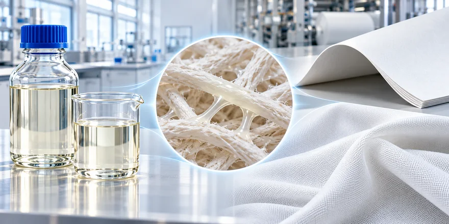 Glyoxal aqueous solution crosslinking cellulose fibers for paper and textile applications