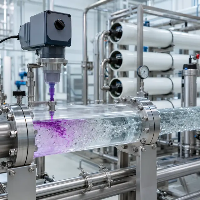 Potassium permanganate dosing system for industrial water treatment